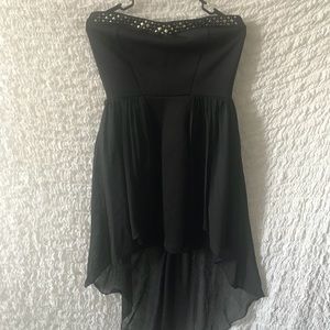 Strapless high-low dress